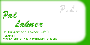 pal lakner business card